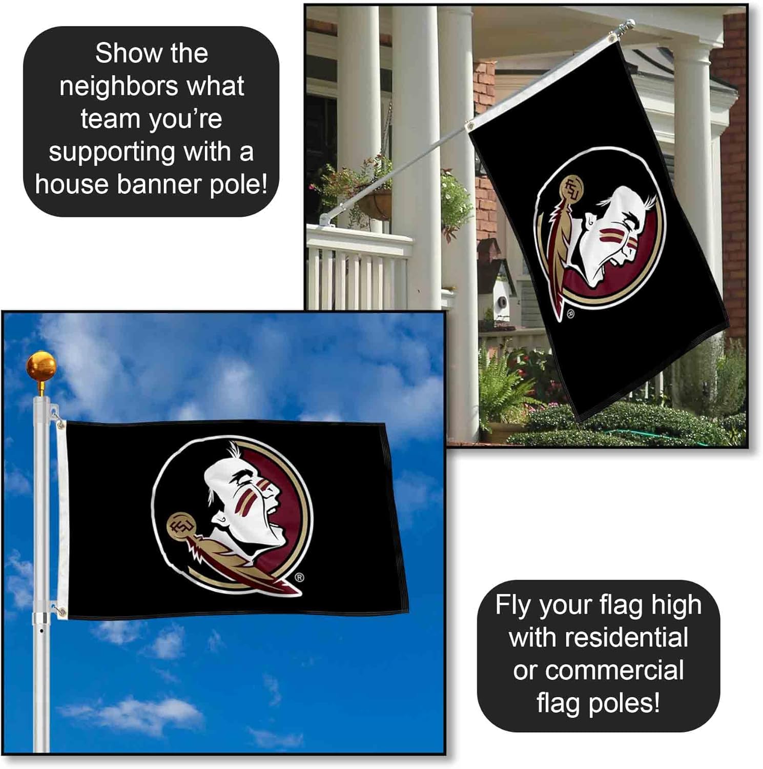 Florida State New Logo Black College Flag