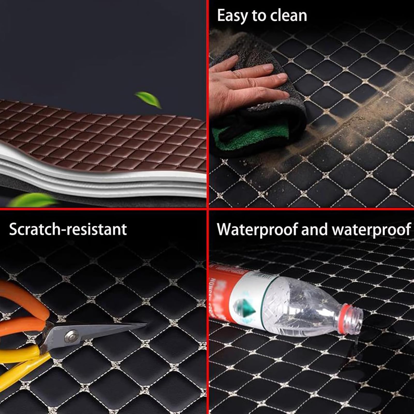 SGLEULRC Car Cargo Liner Trunk Mat For Lexus GX550 GX 550 6 Seat 2024, Tailored Leather Boot Mats Rear Trunk Cargo Tray Liners Antislip Carpet All Weather Protector Pad Interior Accessories