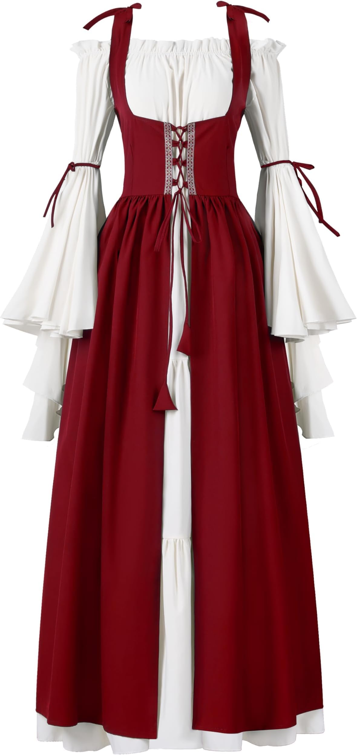 Halloween Renaissance Costume Women, Renaissance Corset Dress, Plus Size Medieval Chemise for Cosplay