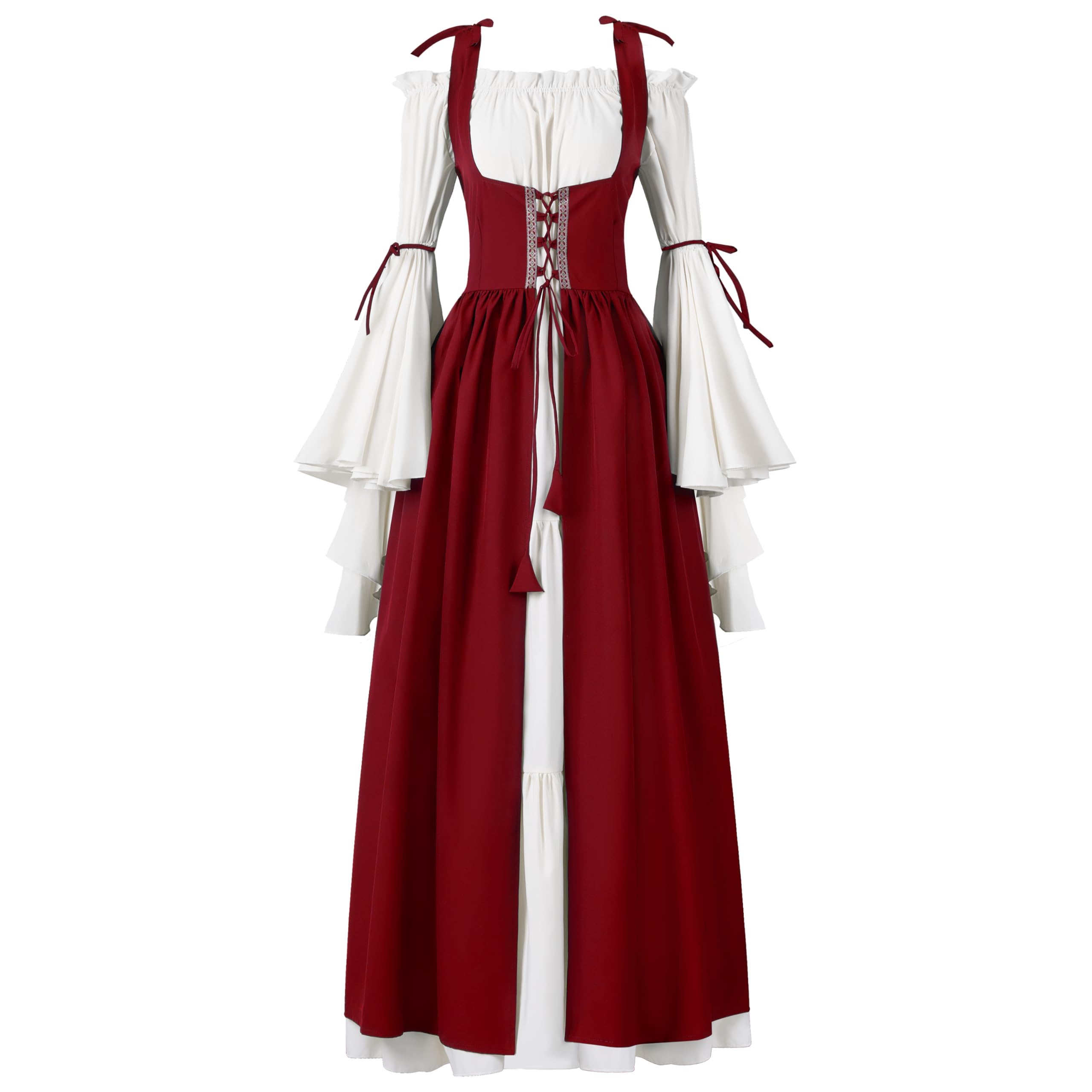 Halloween Renaissance Costume Women, Renaissance Corset Dress, Plus Size Medieval Chemise for Cosplay