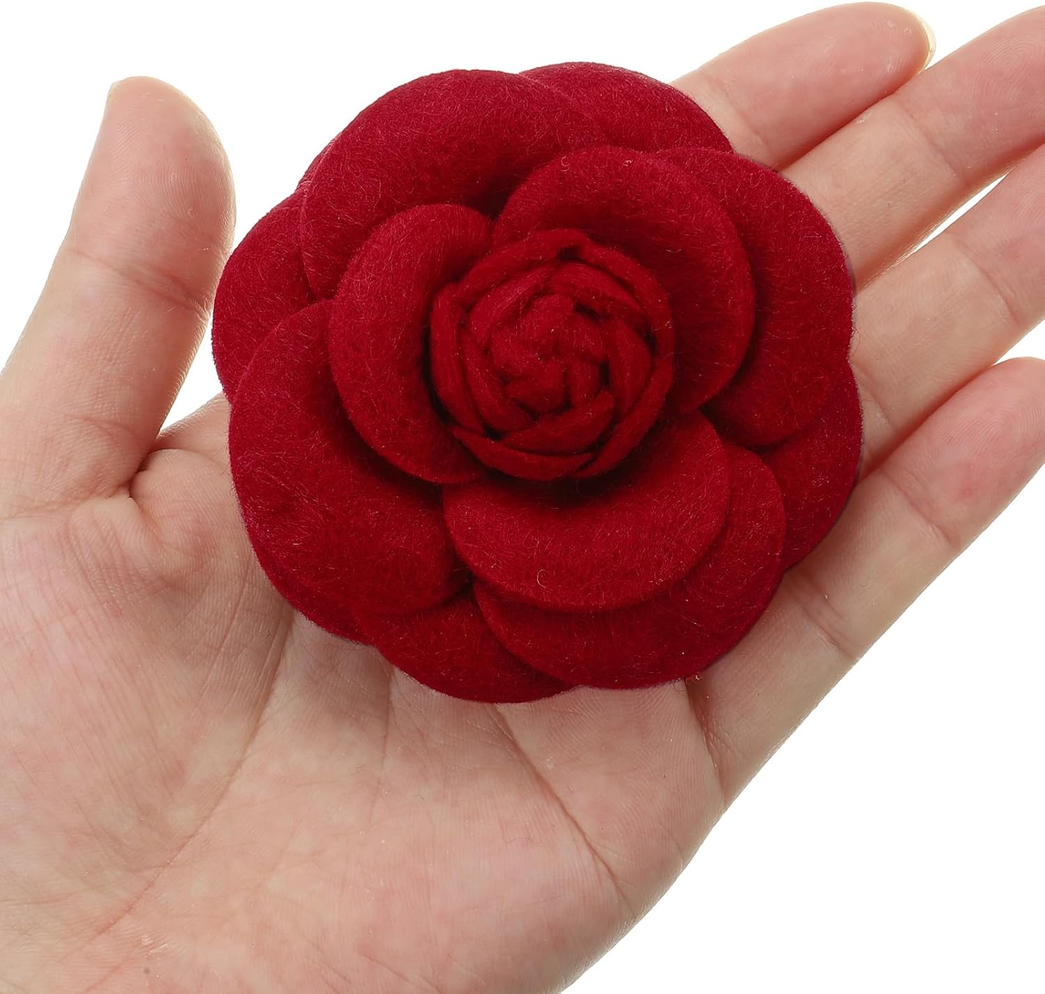 PATIKIL Camellia Fabric Pin, 2 Pcs Flower Brooch Artificial Flowers Brooches for Women Girls Cloth Wedding Party Decor Accessories Jewelry Gift, White