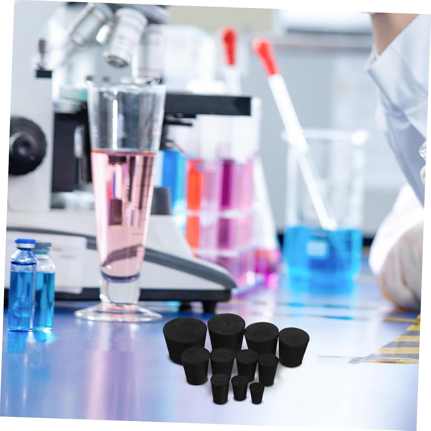 11pcs Tapered Solid Rubber Stoppers for Lab Equipment Leak Bungs for Bottles Containers and Tubes Dependable Sealing for Experimental Needs