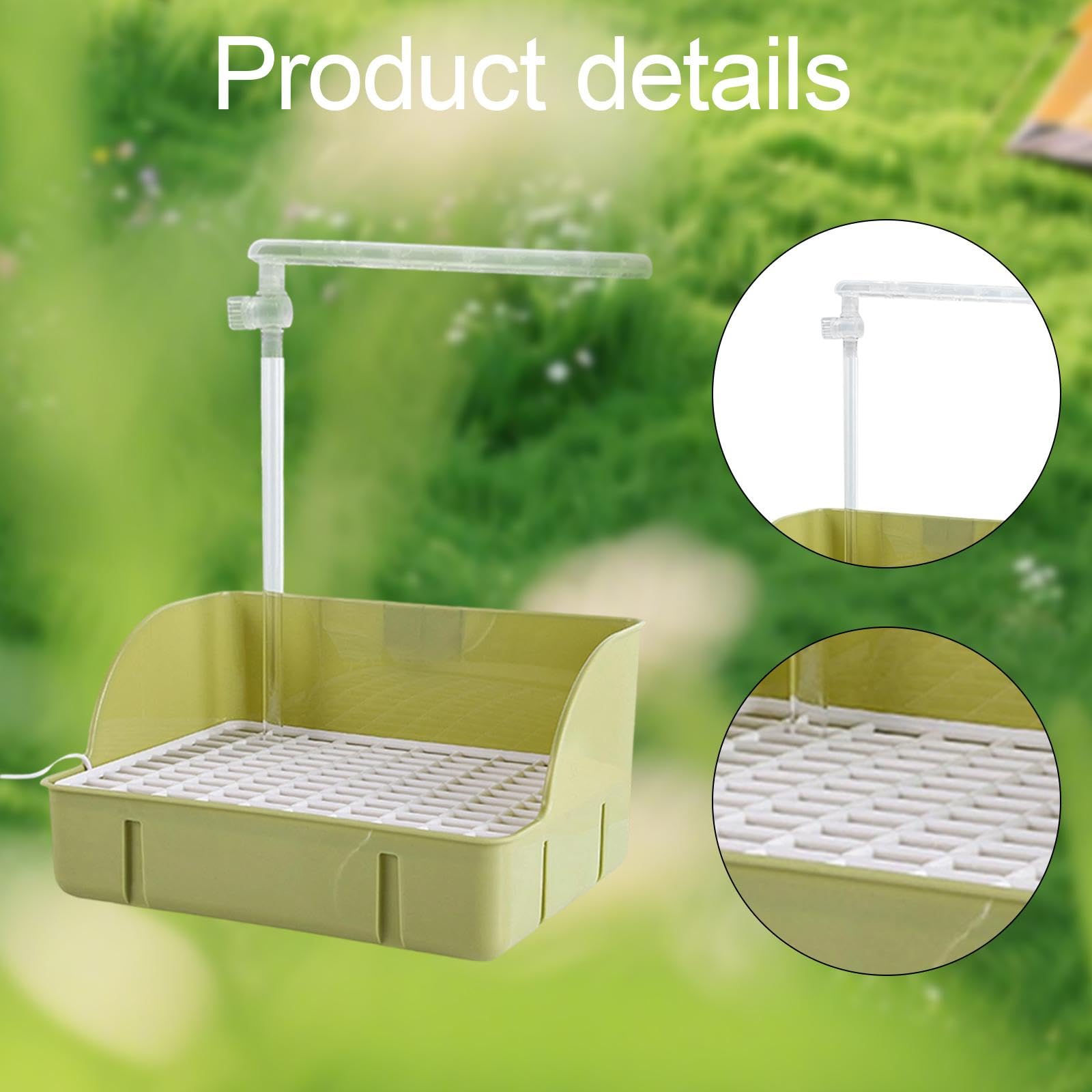 Baignoire Automatique pour Oiseaux, Baignoire pour Perroquets et Perruches, Baignoire pour Oiseaux de Taille Moyenne, Vert