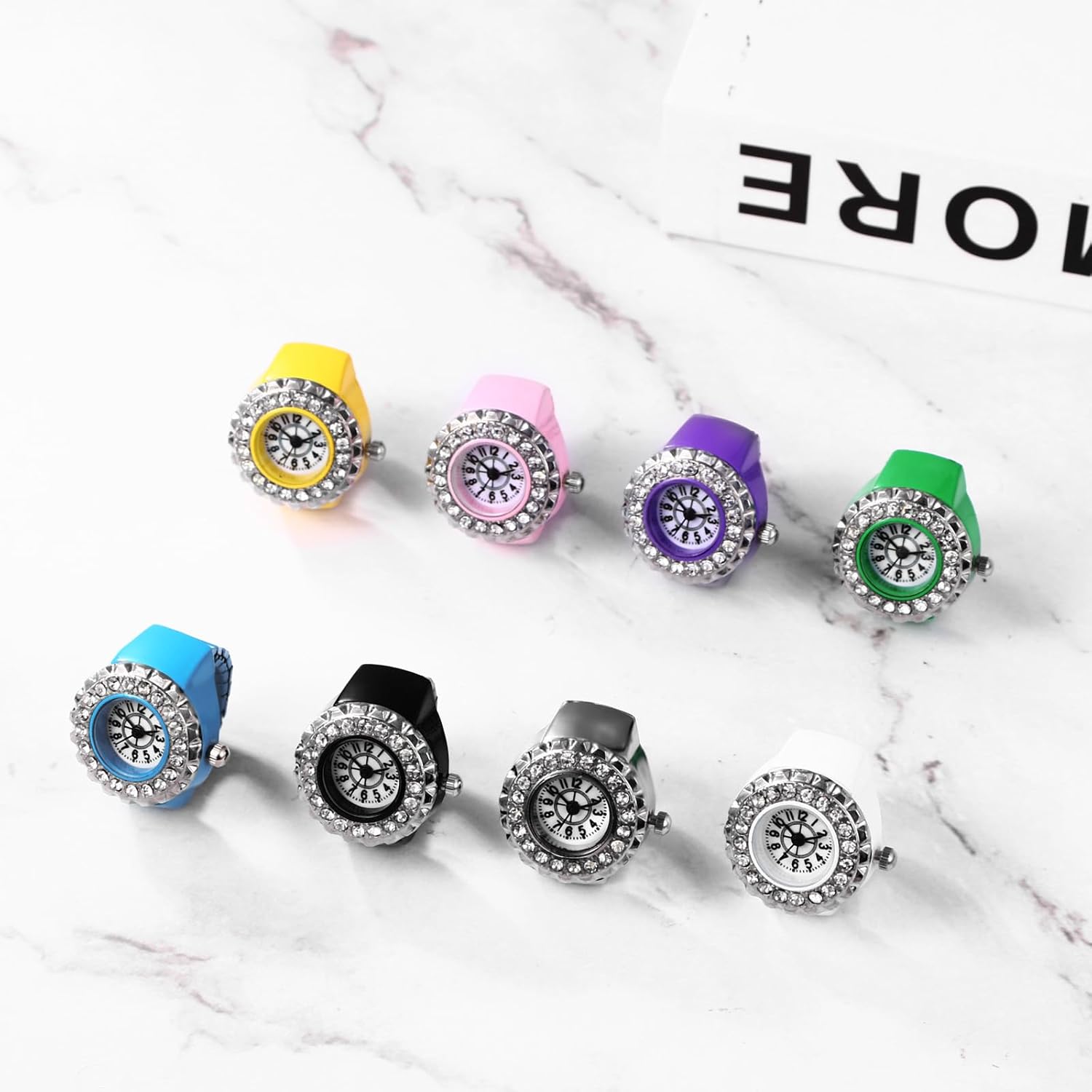 リングウォッチ レディース ダイヤ 指輪 フリーサイズ: 可愛い リング時計 アナログ 防水 クォーツ時計 合金 ステンレス ファッ