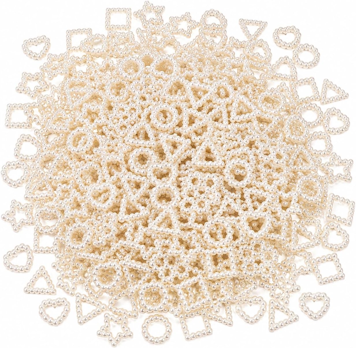 600PCS Nail Charms, Hollow Pearl Nail Art Accessories for Manicure DIY