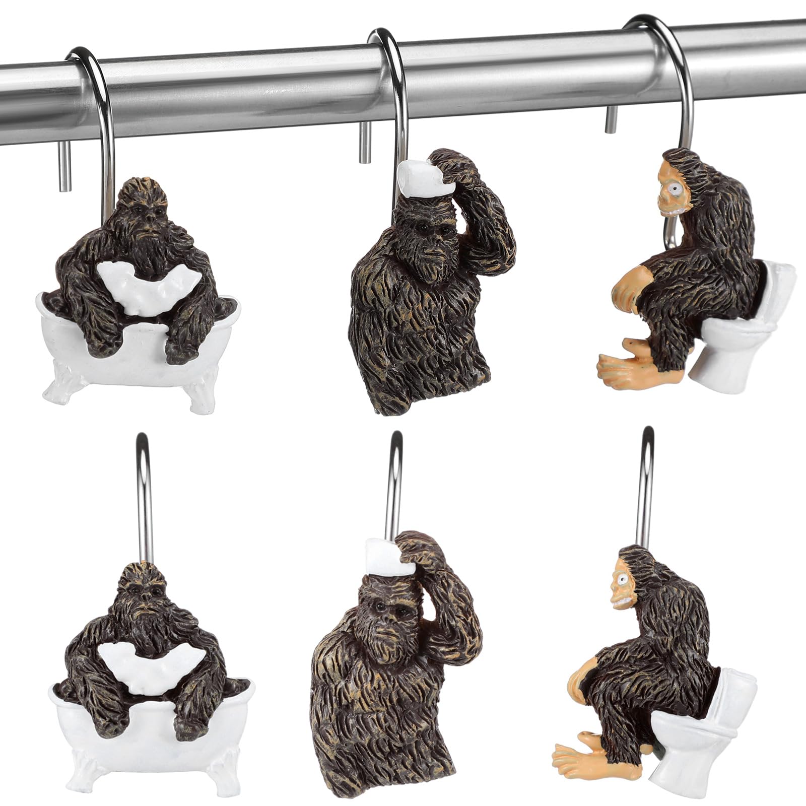 Bigfoot Shower Hooks - Rustic Bathroom Decor -1