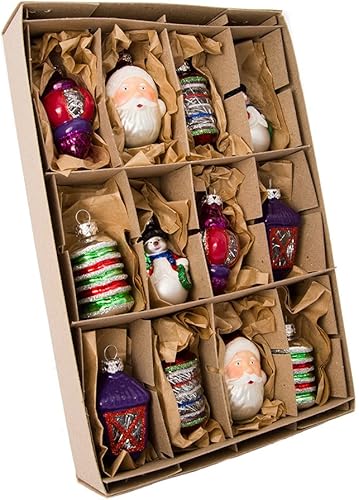 Kurt Adler - Adorno de vidrio Primeros Años, 2.5 pulgadas, conjunto de 12 unidades.