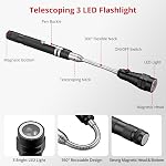 XUNTOP 6 PCS Magnetic Telescoping Pickup Grabber Tool Set Including 15 lb/1 lb/8 lb with LED Light/Round/Square Inspection Mirror/Telescoping Handle 360° Swivel for Extra Viewing Pickup Dead Angle