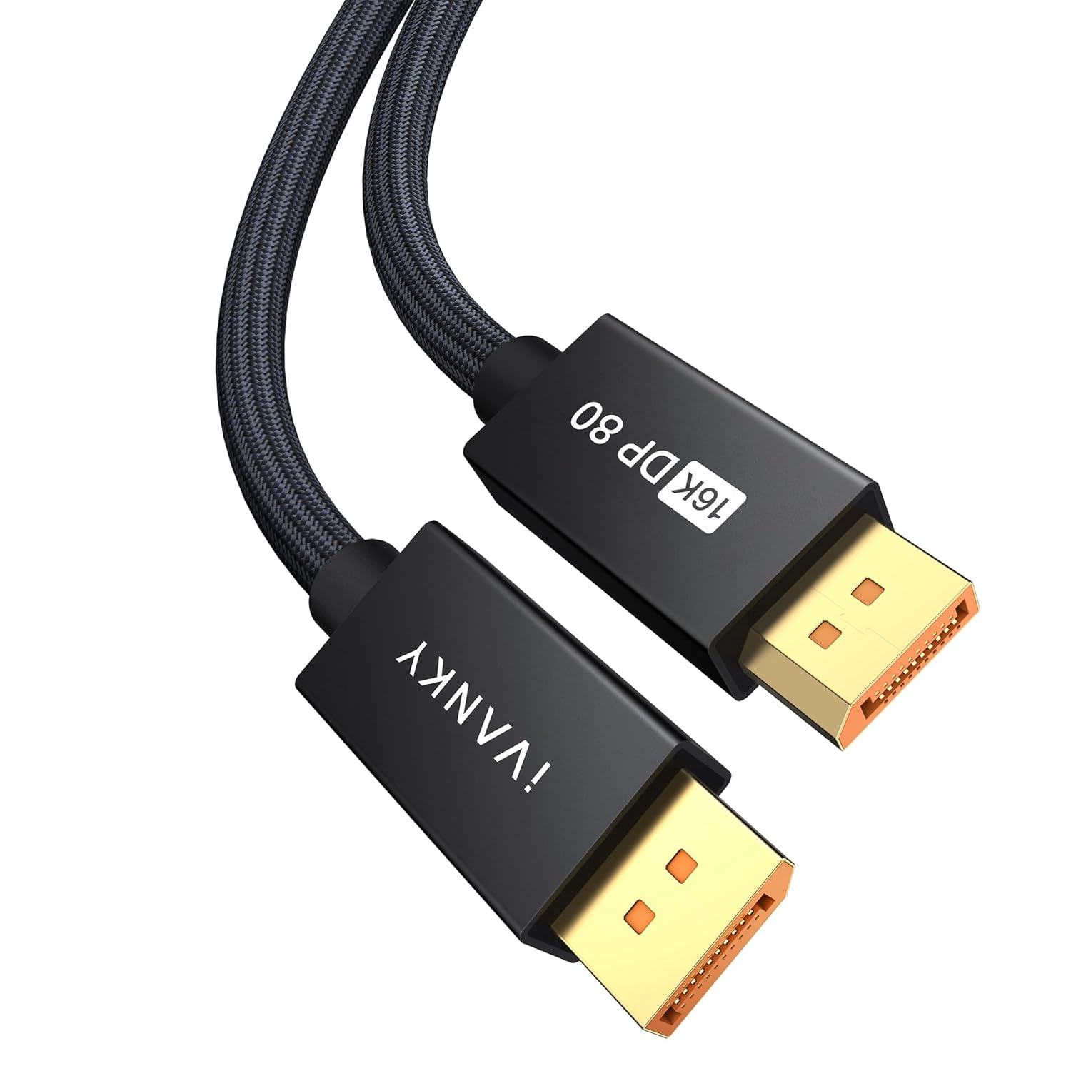IVANKY 80Gbps 16K DisplayPort 2.1 Cable 10FT, 16K DP Cable 2.1, [16K@60Hz 8K@240Hz 4K@480Hz, HDR DSC], DP80 Display Cord Compatible with Monitor, Graphics 5090 7900XTX-10FT
