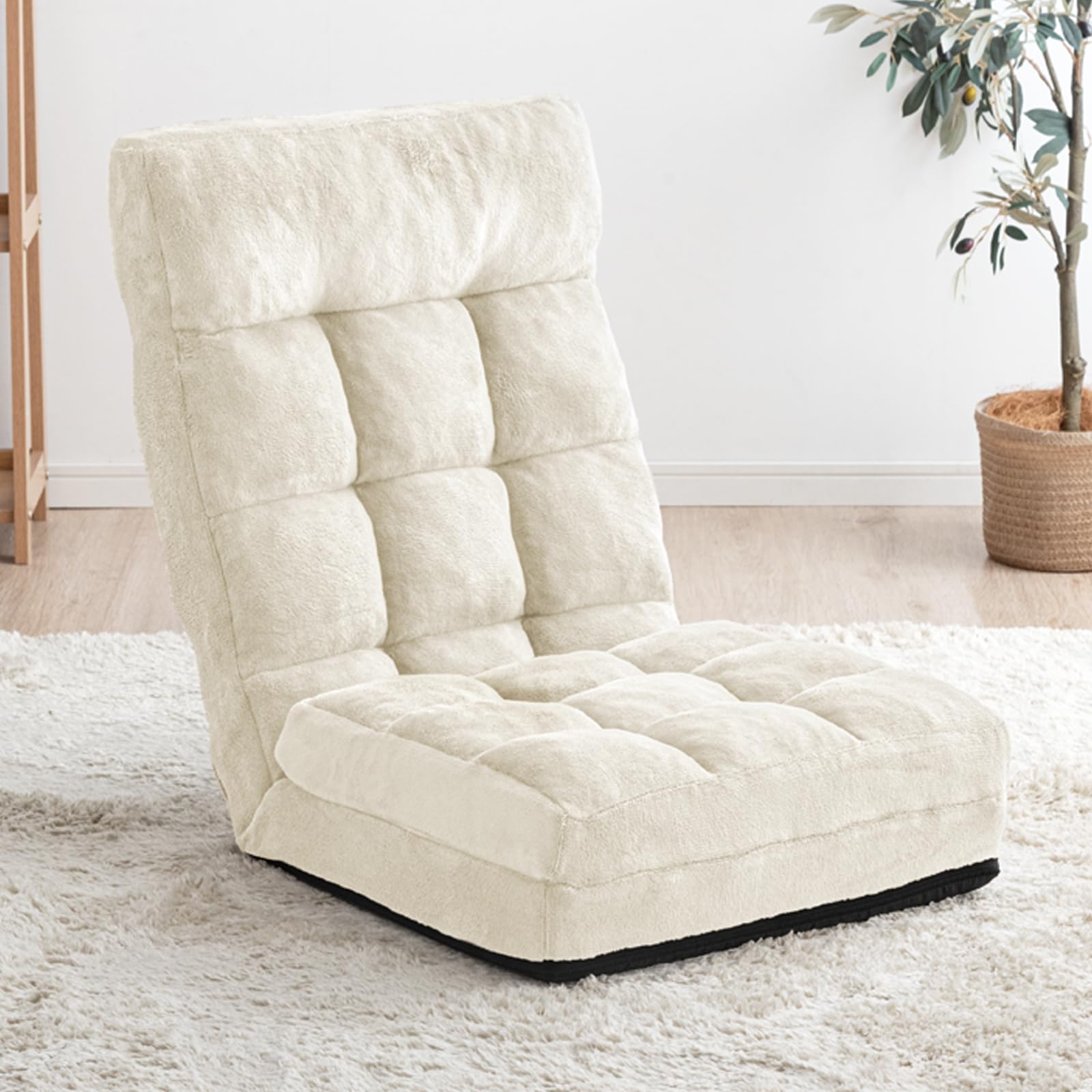 シンプル ホワイト 座椅子 ボタン付き Amazon｜タンスのゲン 座椅子 3WAY ふわもこ 42段階 リクライニング