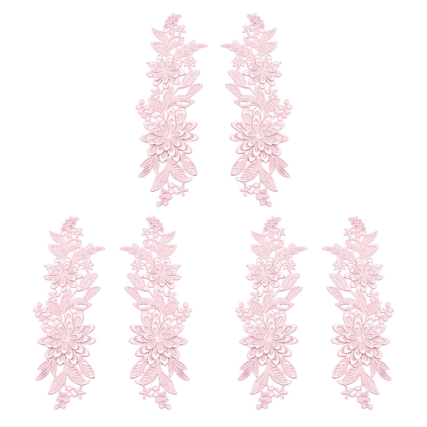 Rnskfg Unisex Pink 3 Pairs Of Water-Soluble Stereoscopic Decals, Embroidery Patches, Clothing Patches, Embroidery Patches, And Clothing Decorations.