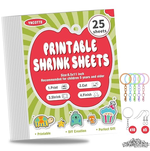 Printable Shrink Plastic Sheet, 8.5 x 11 inch Printable Shrink Films Papers for Crafts, Decorations, DIY Creations (25) - 24
