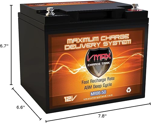 Miniatura 7 de VMAX MR86-50 - Batería de ciclo profundo AGM de 12 V 50 AH (7.8 pulgadas de largo x 6.6 pulgadas de ancho x 6.7 pulgadas de alto) compatible con
