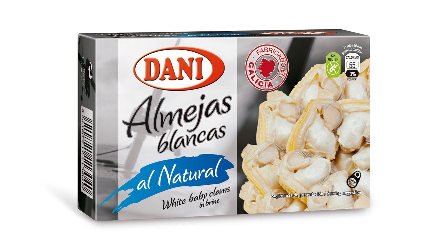 3x Pack Baby Clams in Brine (Water and Salt) Original From Galicia Spain Gluten Free (Almejas)
