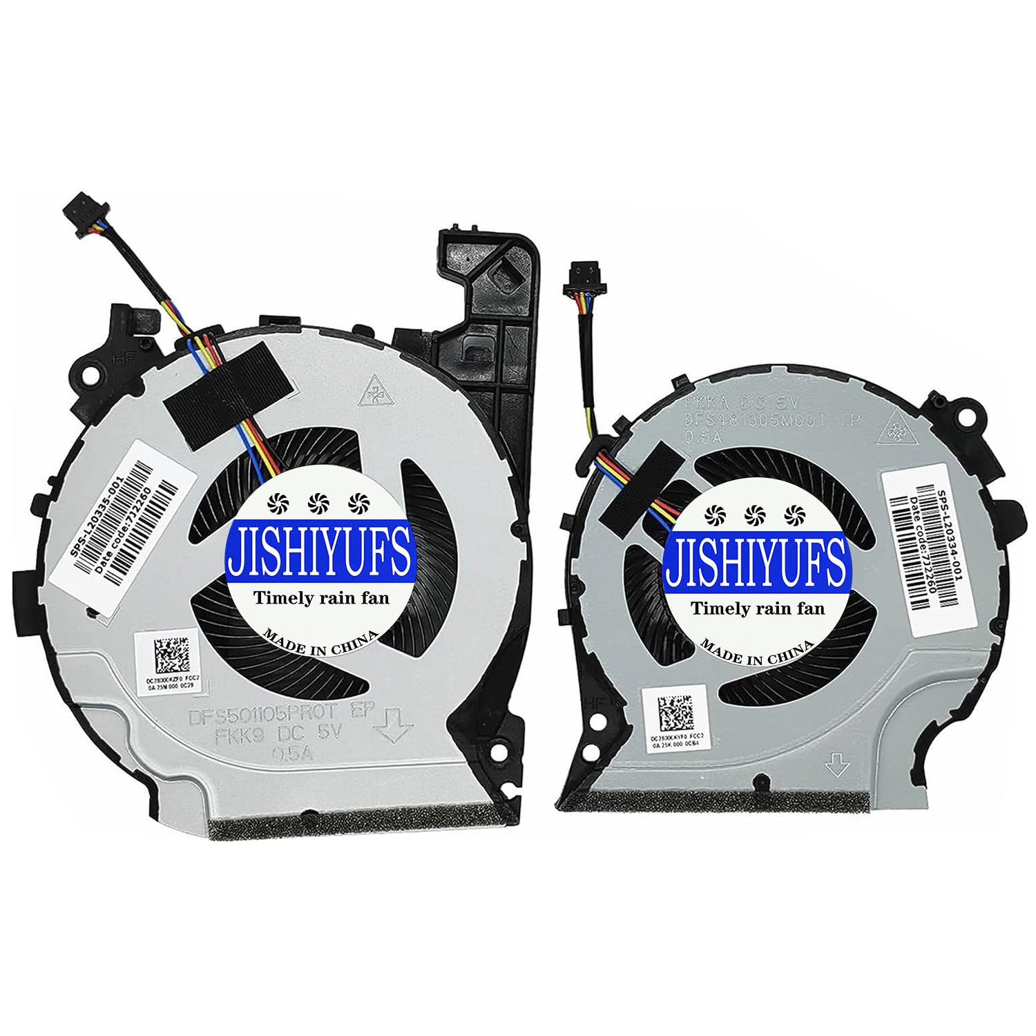 remplacement nouveau ventilateur de refroidissement pour HP Pavilion 15-cx 15-cx0068tx 15-cv0058wm 15-cx0020nr 15-cx0030nr 15-cx0045nr DFS501105PROT FKK9 SPS-L20335-001 L20334-001 DC5V