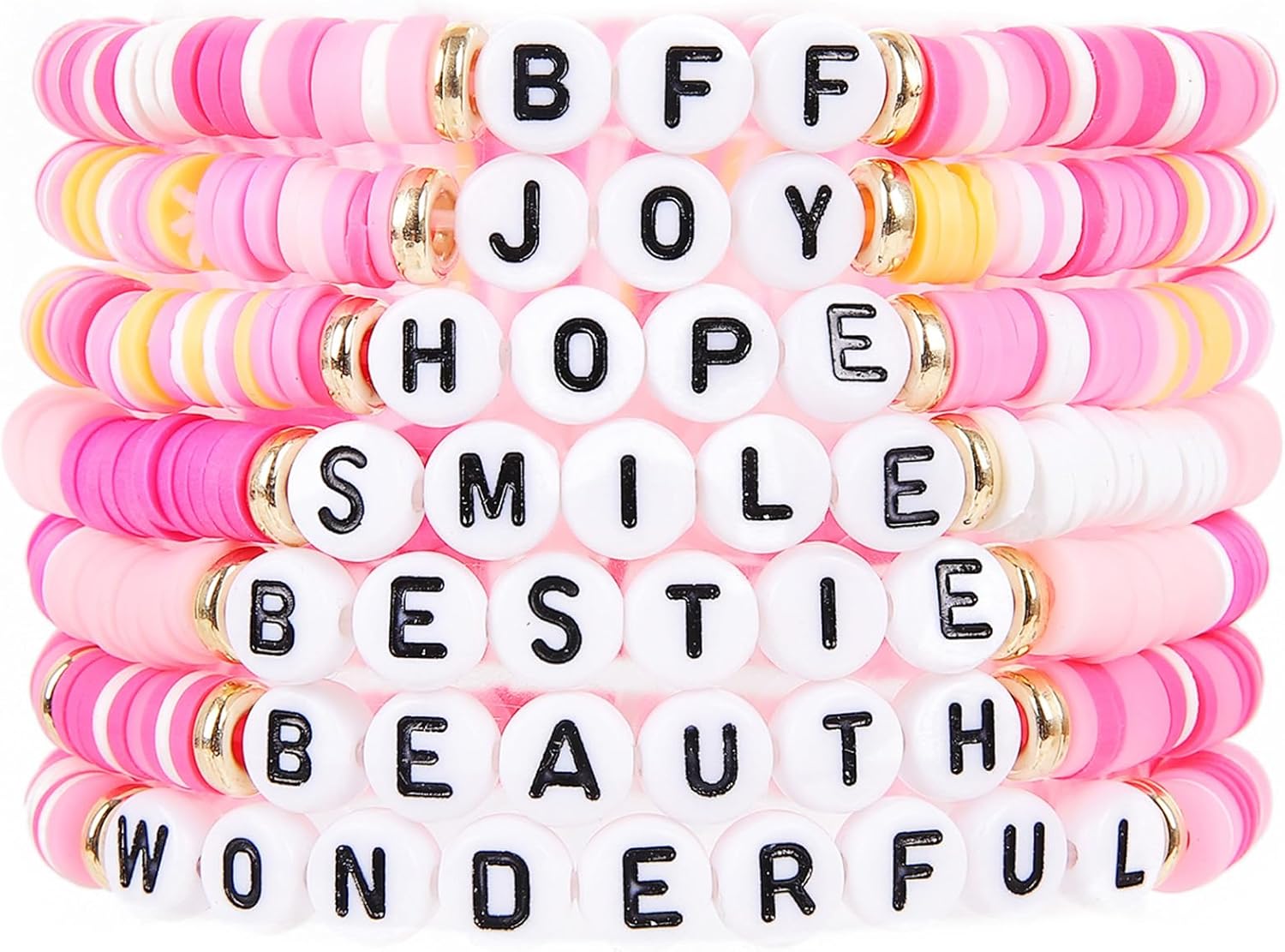 Friendship Bracelets Heishi Surfer Stretch Stackable Preppy Clay Bead Braclet for Women