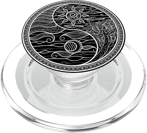 Yin Yang Día Noche Chakra Luna Sol Zen Meditación Espiritual PopSockets MagSafe PopGrip para iPhone