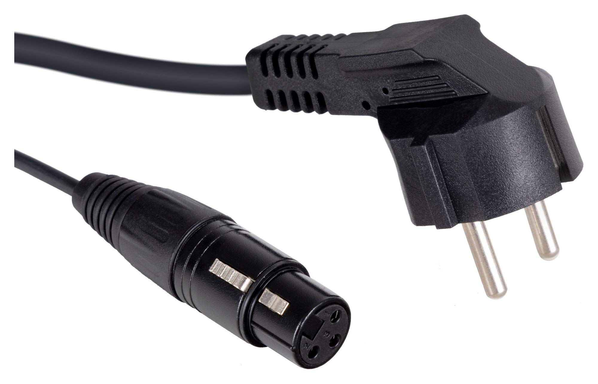 Pronomic Stage EUPPX-2.5 Hybridkabel Euro/Powerplug/XLR 2x Set - Länge: 2,5 m - Kombi-Kabel für Aktiv-Lautsprecher - Stromversorgung und Signal in einem - Powercon/Schuko-kompatibel - schwarz