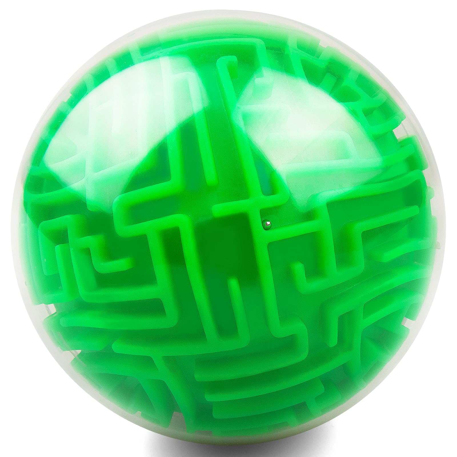 3D Puzzle Maze Ball  Brain Teaser Toy for Kids & Adults, Memory Logic Game Ball for Boys Girls, Hand-Eye Coordination & Reaction Speed Challenge (Green)
