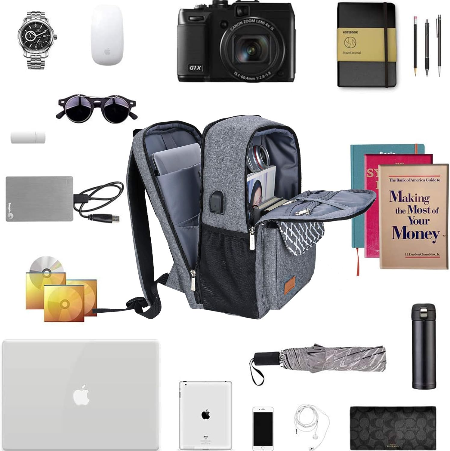 Limited Discount Arrontop 15.6 Inch Laptop Backpack For Men Durable Waterproof Business Travel Backpack With Usb Charging Port Anti Theft School Bag Christmas Gift