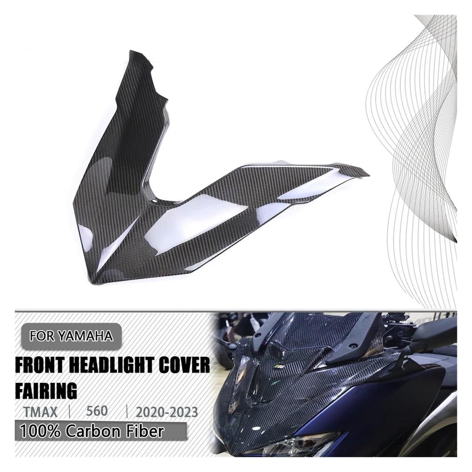 Kits de Carenado Motos Para YAMAHA TMAX 560 530 2017-2021 Cubierta Faro Delantero Fibra Carbono Para Motocicleta Carenado Compatible Carrocería Conjunto Accesorios Piezas