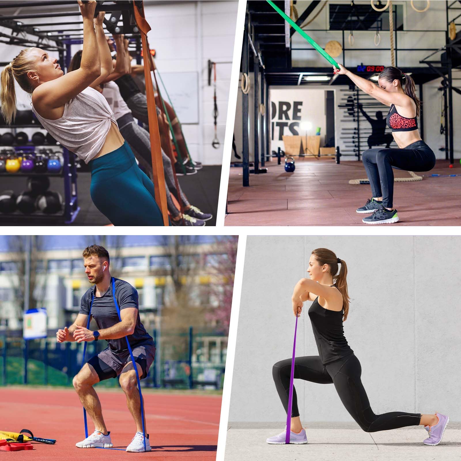 Widerstandsbänder Set Fitnessbänder 5 Stufen Klimmzugbänder für Männer und Frauen Fitness Übungsbänder für Krafttraining, Heimgymnastik, Physiotherapie, Yoga, Klimmzug-Hilfsbänder mit Türanker