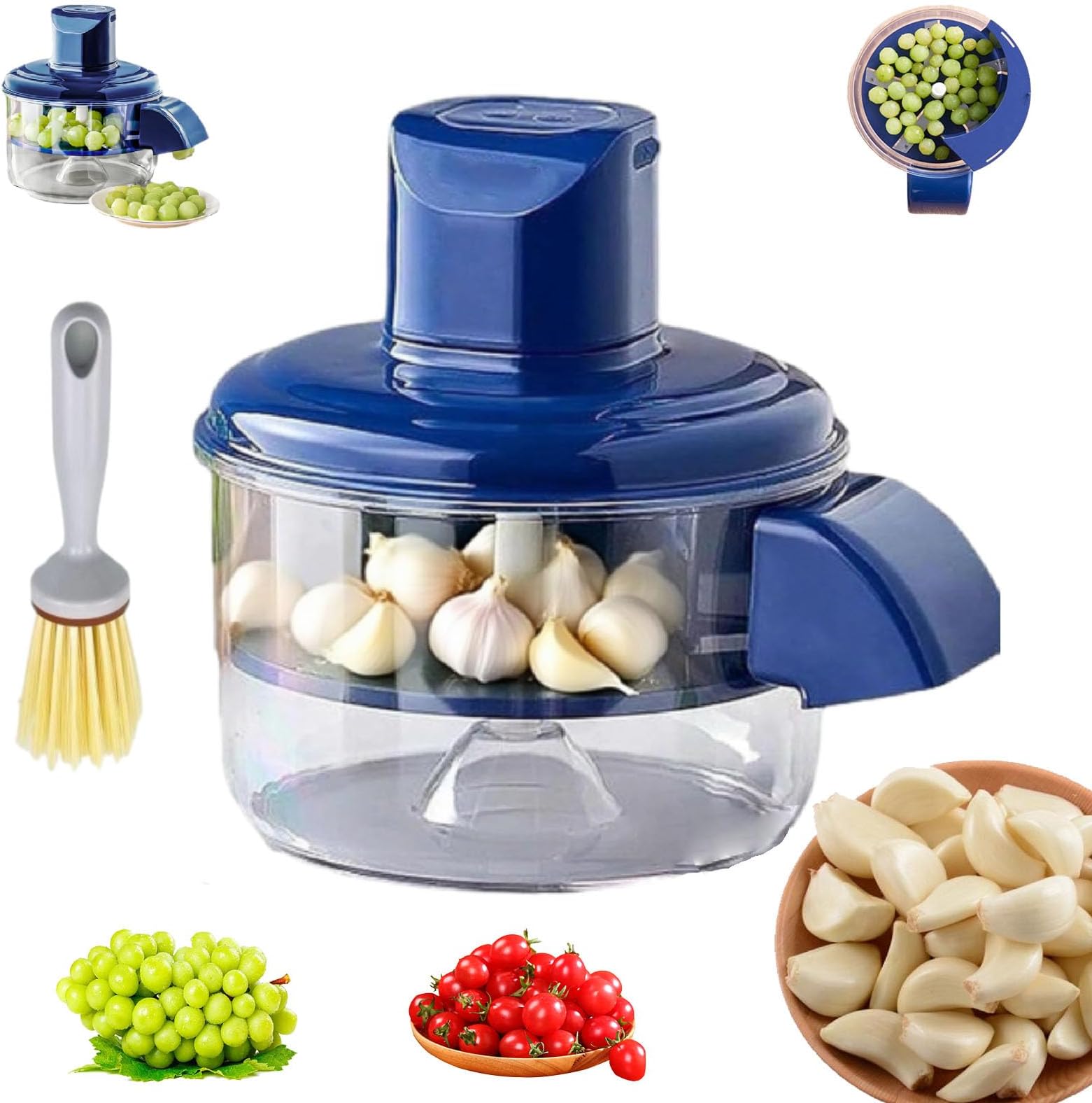 Grape/Garlic Peeler Machine, Garlic Peeler Skin Remover, 25-Second Automatic Peeling Machine, Grape/Garlics Peeler Machine, Practical Kitchen Tools (BLUE)