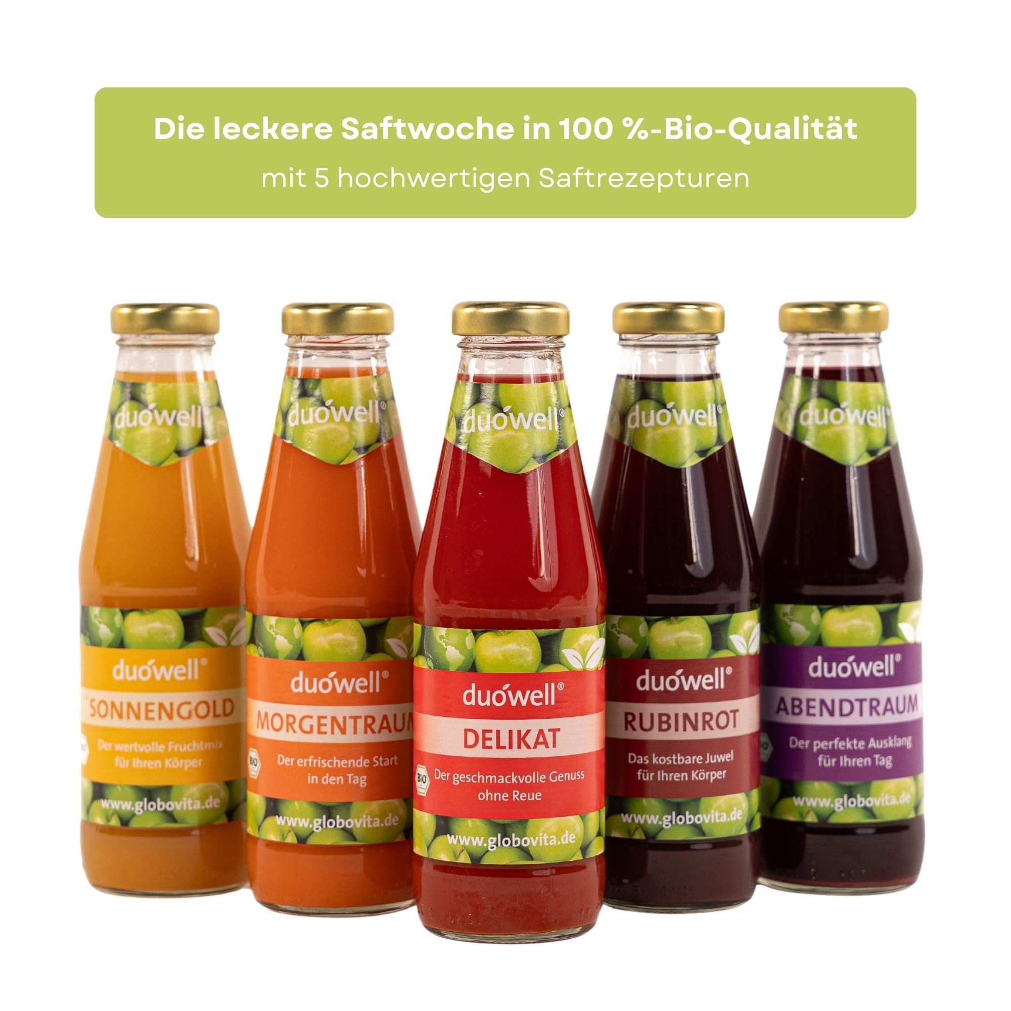 duówell® - balance Saftwoche Set Bio | Fasten-Set mit Ablaufplan | 7 tägige Bio Saftkur inkl. Säfte, Suppe, Moringatee & Superfoods | Fastenkur i