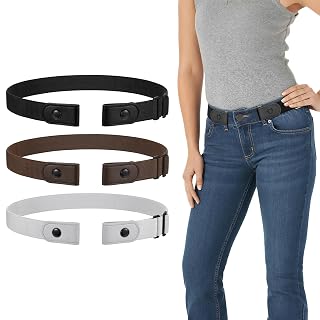 WERFORU 3 Pack 4 Pack No Buckle Invisible Stretch Belt Buckle-Free Elastic Belt for Women and Men - Amazon product rated Grade A