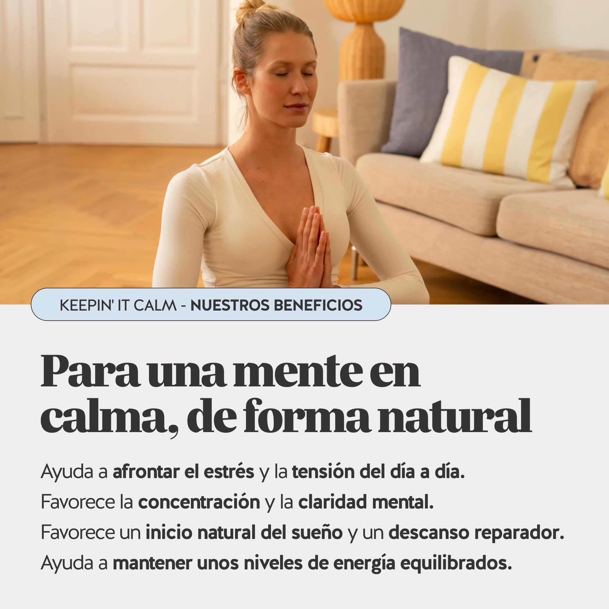 Keepin' It Calm Vitamin – Gominolas con 85 mg de ashwagandha – Complejo B con vitaminas B12, B1, B2 y B6, L-teanina – 90 unidades (3 meses) – Vegano, Sin azúcar – Bears with Benefits