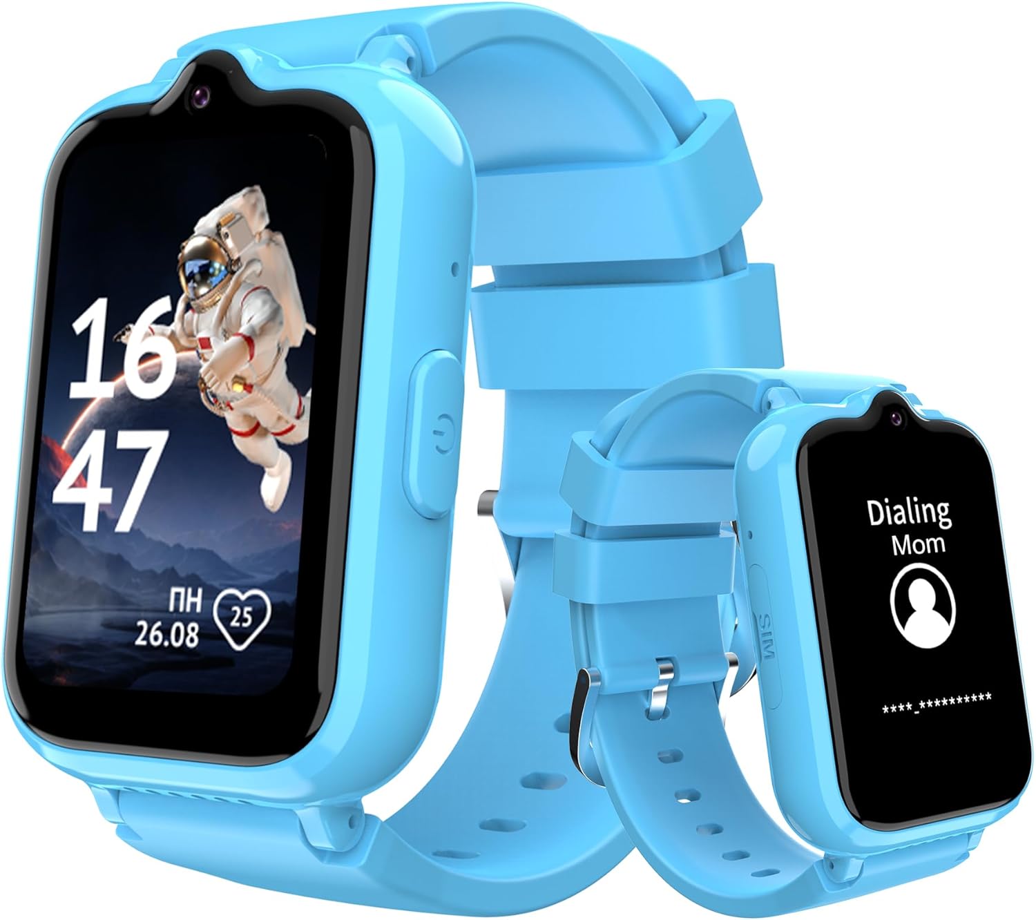 4G Kids Watch with GPS Tracker | Kids Smart Watch with Video & Voice Calling Alarm SOS Pedometer Calculator Camera HD Touch Screen School Mode, Gift Watches for Kid, Boys and Girls Age 8-12