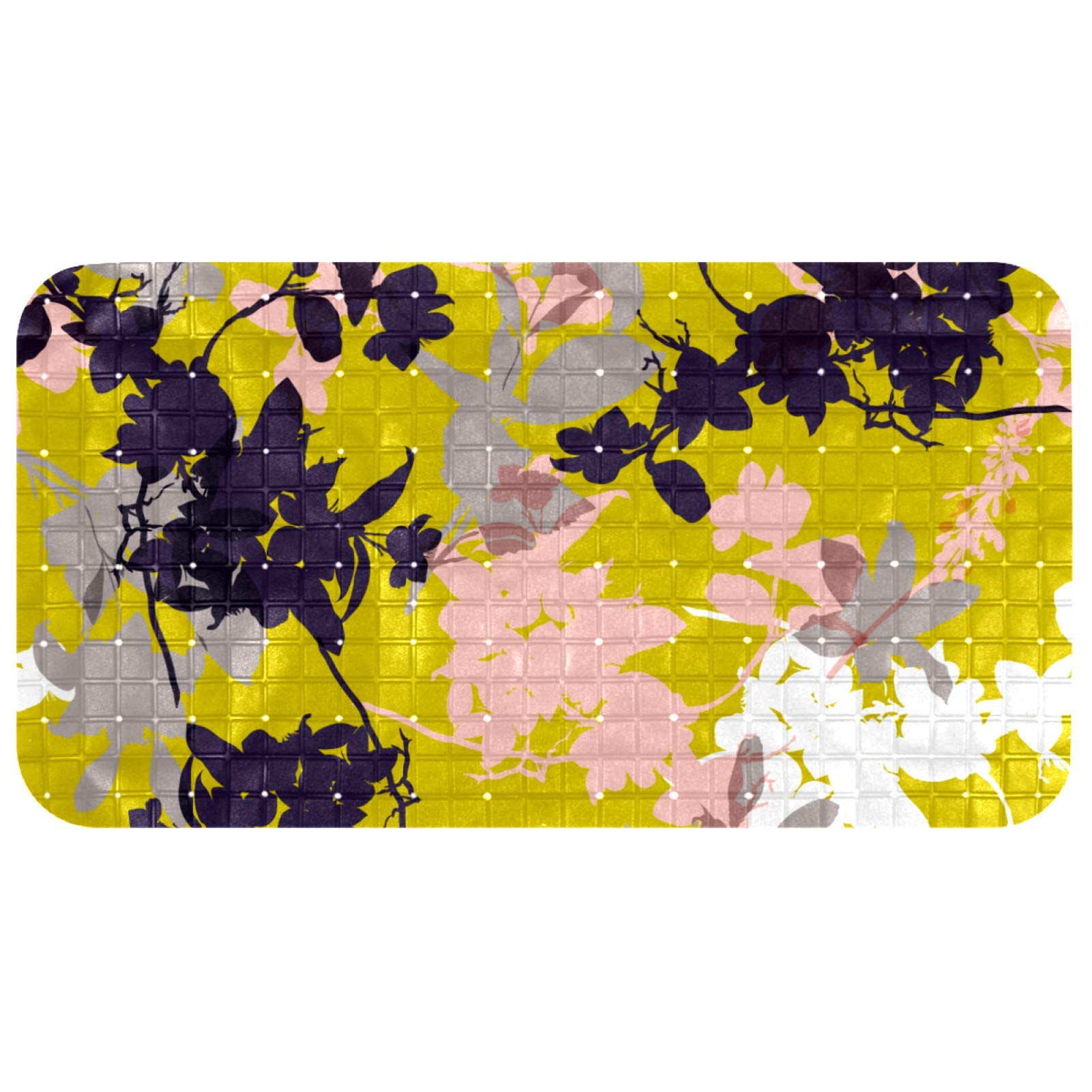 Tapis de bain pour enfants antidérapant Bennigiry en PVC motif végétal