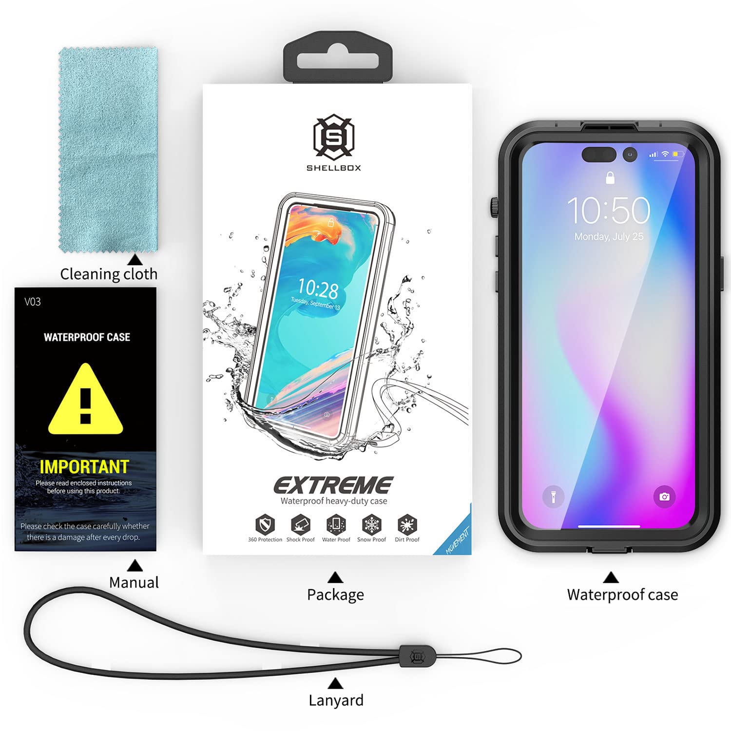 AICase Funda Impermeable para iPhone 14 Pro MAX a Prueba de Nieve, Polvo y Golpes, protección de 360° certificada IP68, Funda Protectora subacuática Totalmente sellada para iPhone 14 Pro MAX de 6,7"