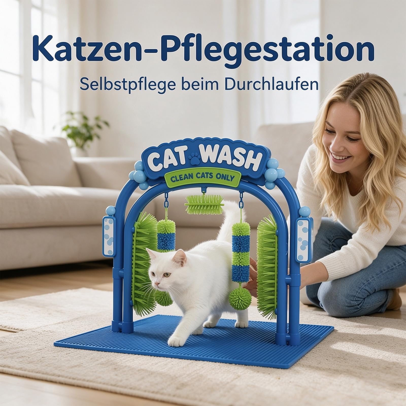 Cat Wash Grooming Station, Self-Grooming Cat Wash Station