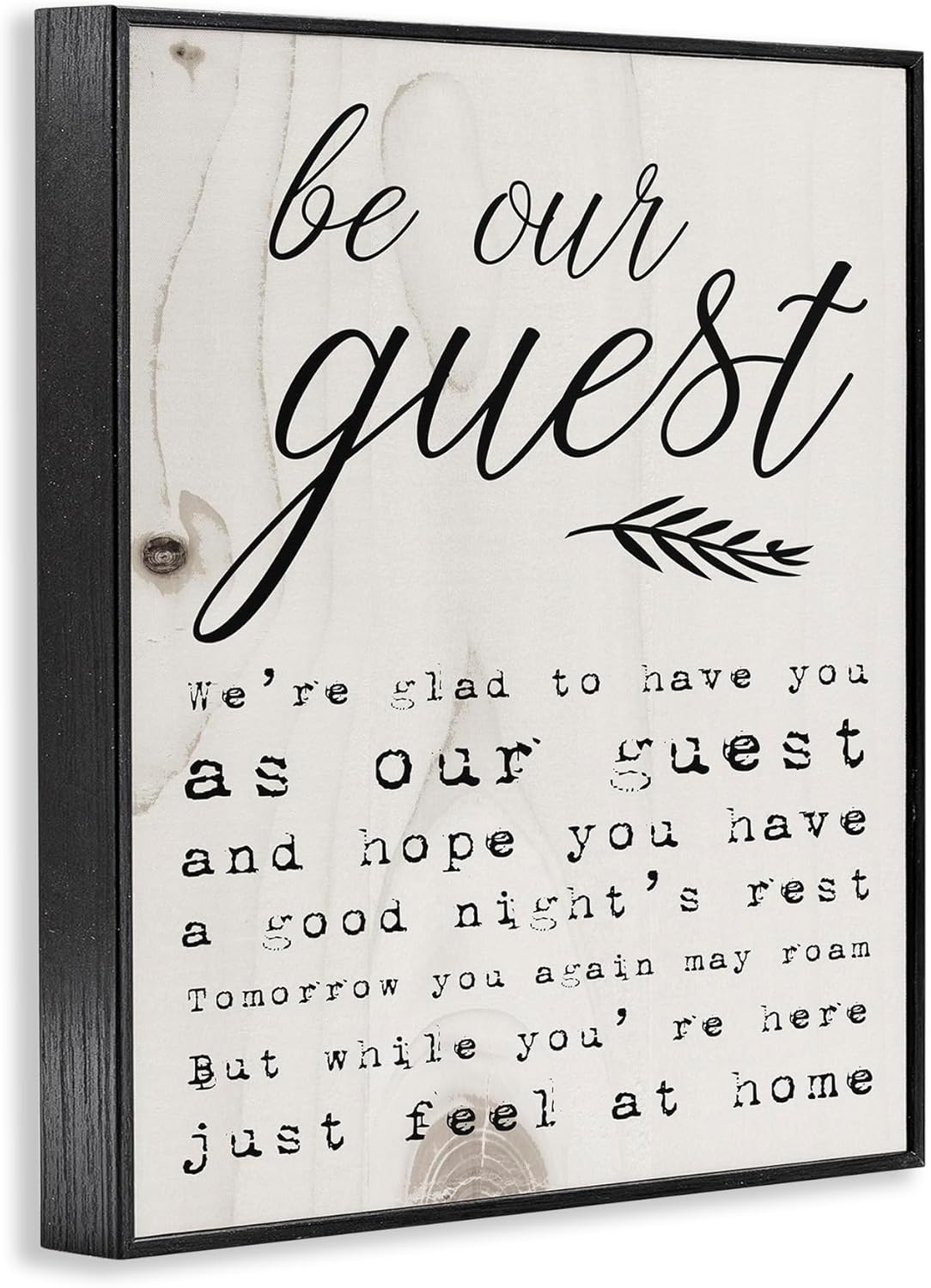 Stupell Industries Be Our Guest Poem Cursive Black Framed Wall Art, 24 x 30, Design by Artist Daphne Polselli