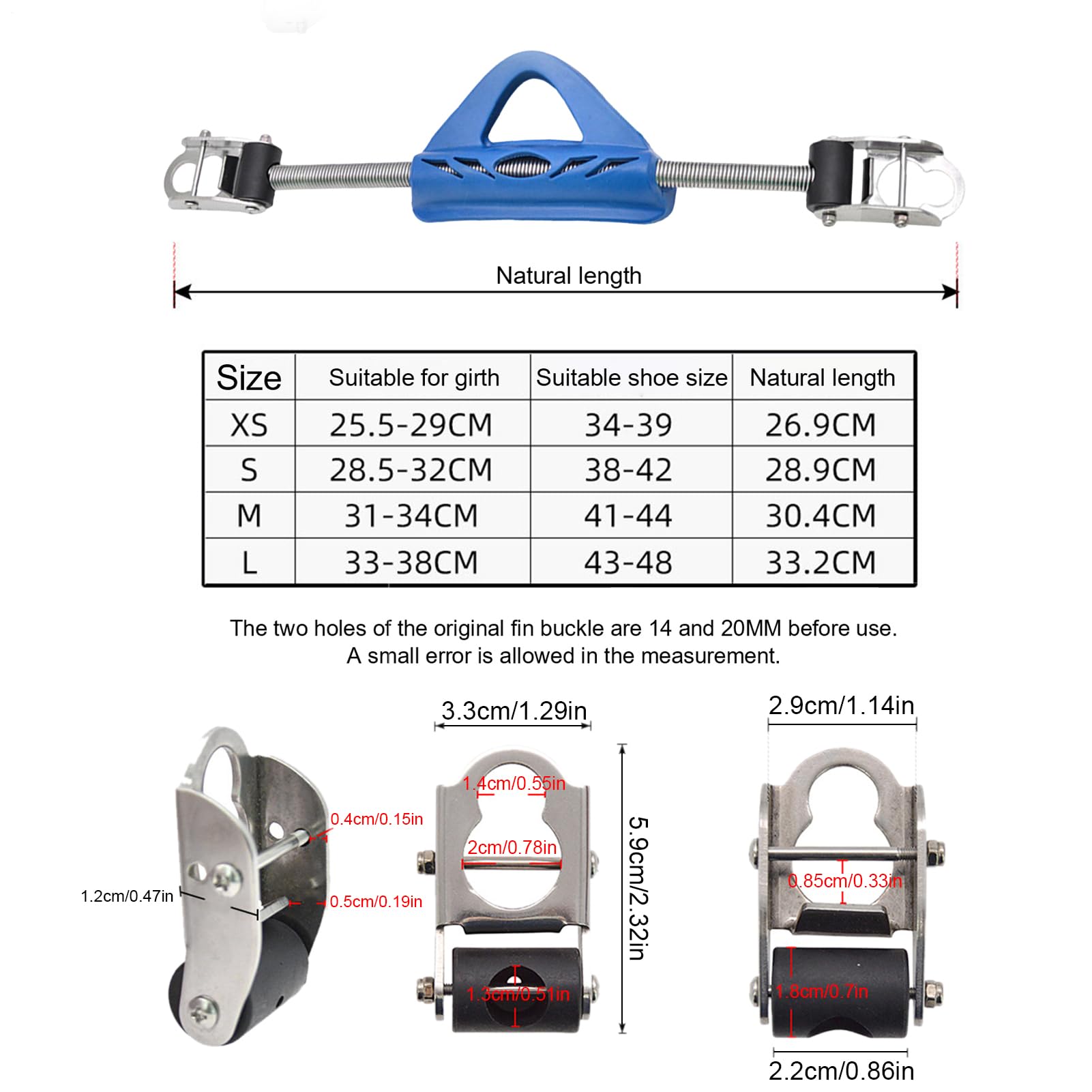 Sangle d'aileron de plongée, Boucles de Sangle d'aileron | 1 Paire de Sangles à Ressorts pour plongée sous-Marine,Boucle d'accessoires de , Sangle à Ressort pour la Natation sous-Marine