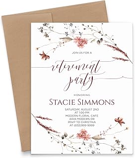 10 Fall Engagement Party Ideas with Cozy Seasonal Details 43 Personalized Fall Retirement Party Invitations for Women, Classy Wildflo...