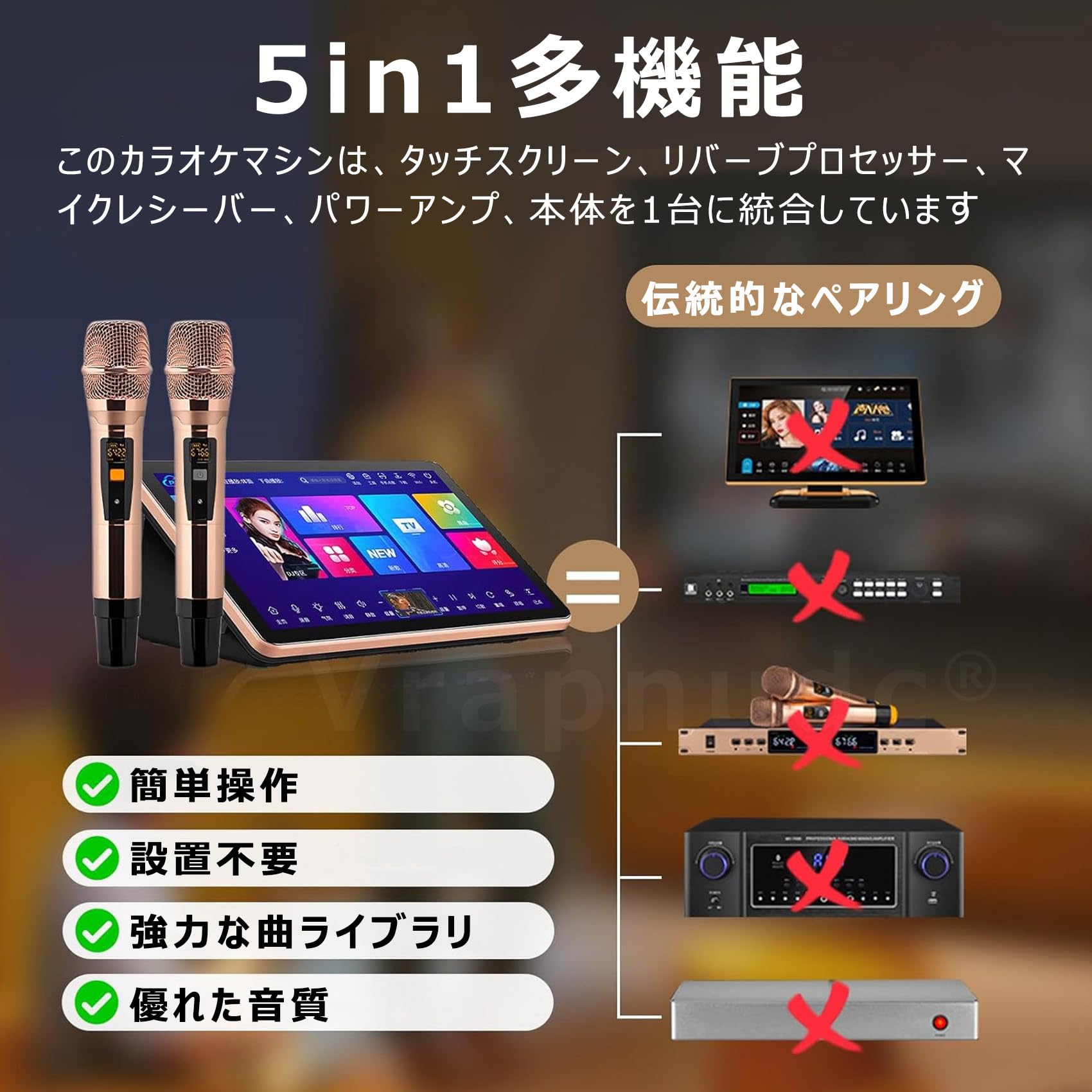 Amazon.co.jp: カラオケマシン 業務用 5in1 オールインワンカラオケ