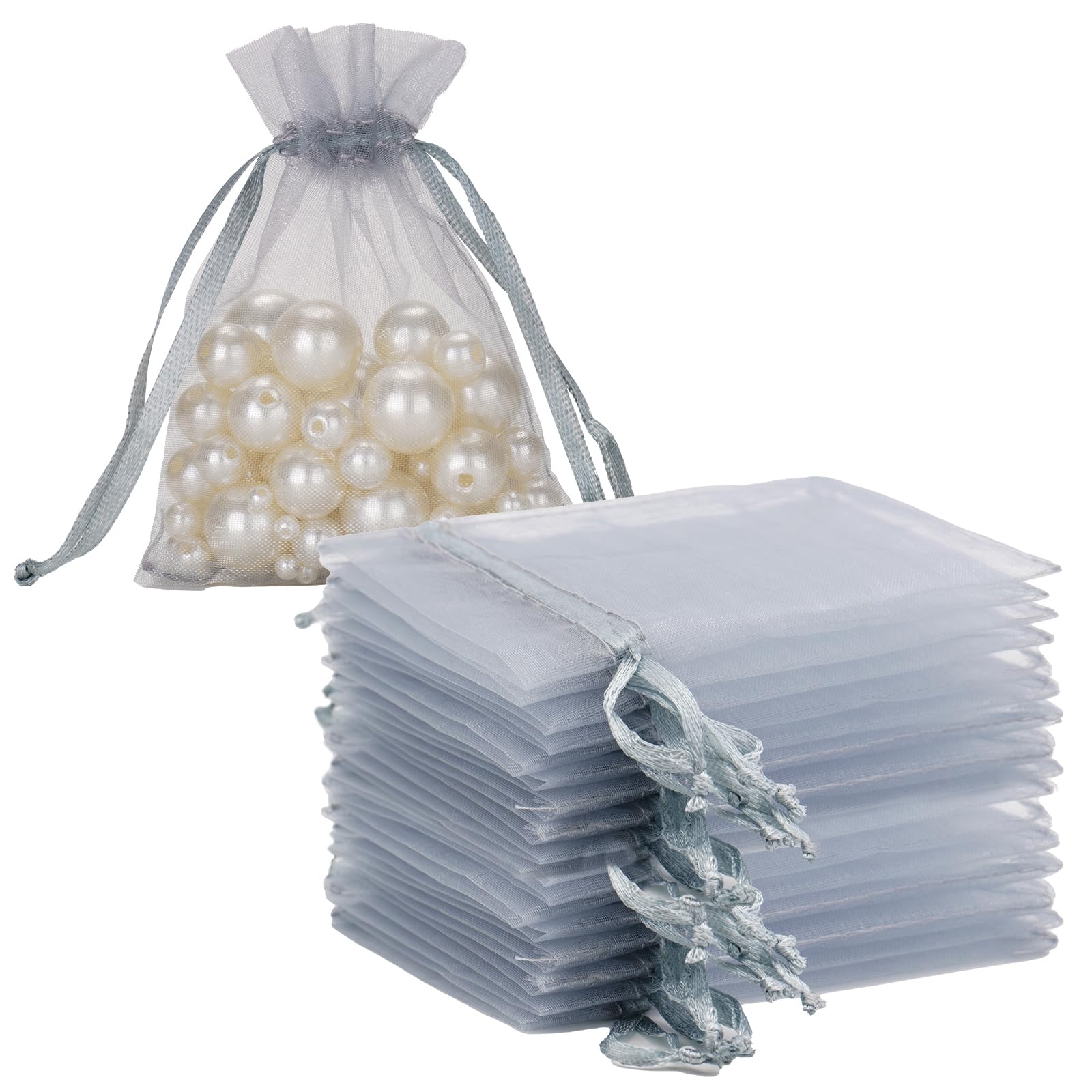 G2PLUS White Organza Gift Pouches - 7x9 CM Small Organza Favor Bags, 50 PCS Wedding Jewelry Bags - Clear Mesh Pouches for Wedding, Christmas, Birthday, Anniversary — view 78