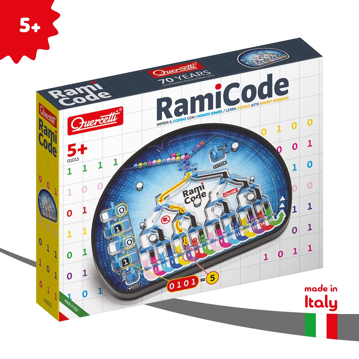 Quercetti Rami Code Juguetes Niños 5 Años hasta los 10 Años, Aprende Coding y Pensamiento Lógico, Juego de Mesa Stem Preescolar, Manualidades Niños, Juegos Educativos Niños 5 Años, Made in Italy