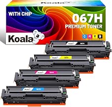Koala 067 067H (with Chip) Compatible Toner Cartridge for Canon 067H for Canon i-SENSYS MF655CDW MF651CW MF657CDW LBP631CW LBP633CDW Printer (1Black 1Cyan 1Magenta 1Yellow 4 Packs)