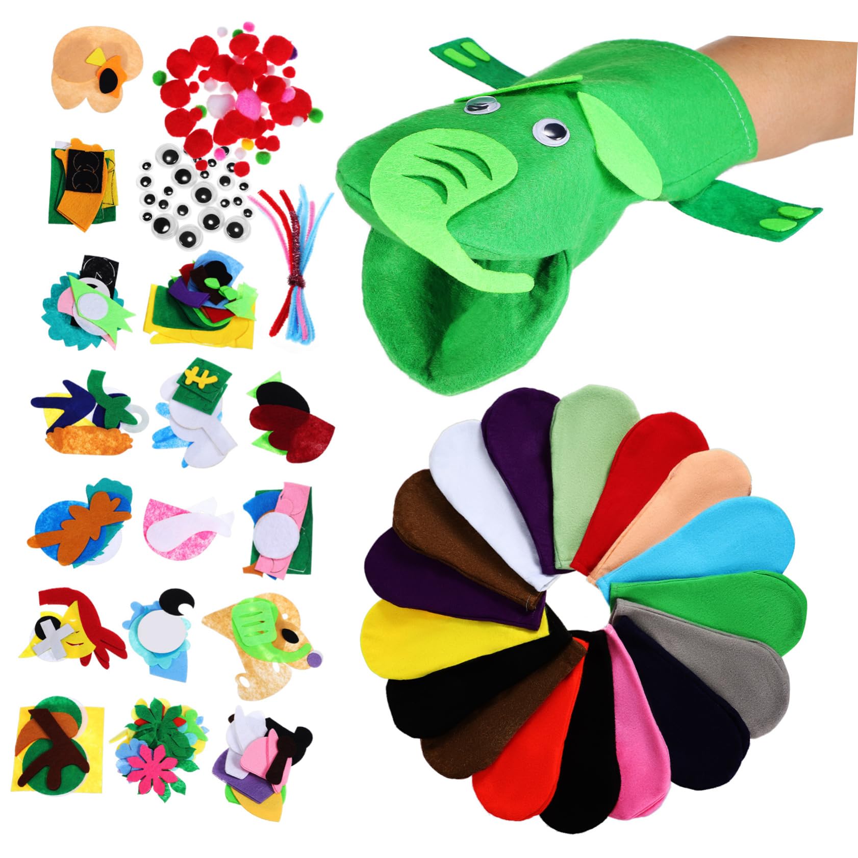 GALPADA 1Set Creative Hand Puppet Kit DIY Felt Puppet Making Tools for Soft Comfortable and Craft Accessories for Imaginative Play and Parties