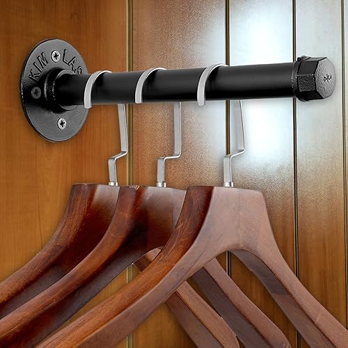 Miniatura 7 de Sumnacon 4 barras industriales de tubería de 10 pulgadas  Perchas rústicas resistentes con tornillos, soportes metálicos montados en la pared para