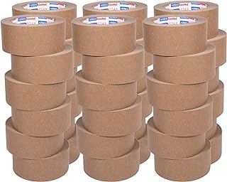 ADHES Heavy Duty Kraft Paper Tape Eco Friendly Packing Tape Writable Non | Coated Surface for Masking, Sealing, and Packaging Use,2” x 43 Yards,36Rolls