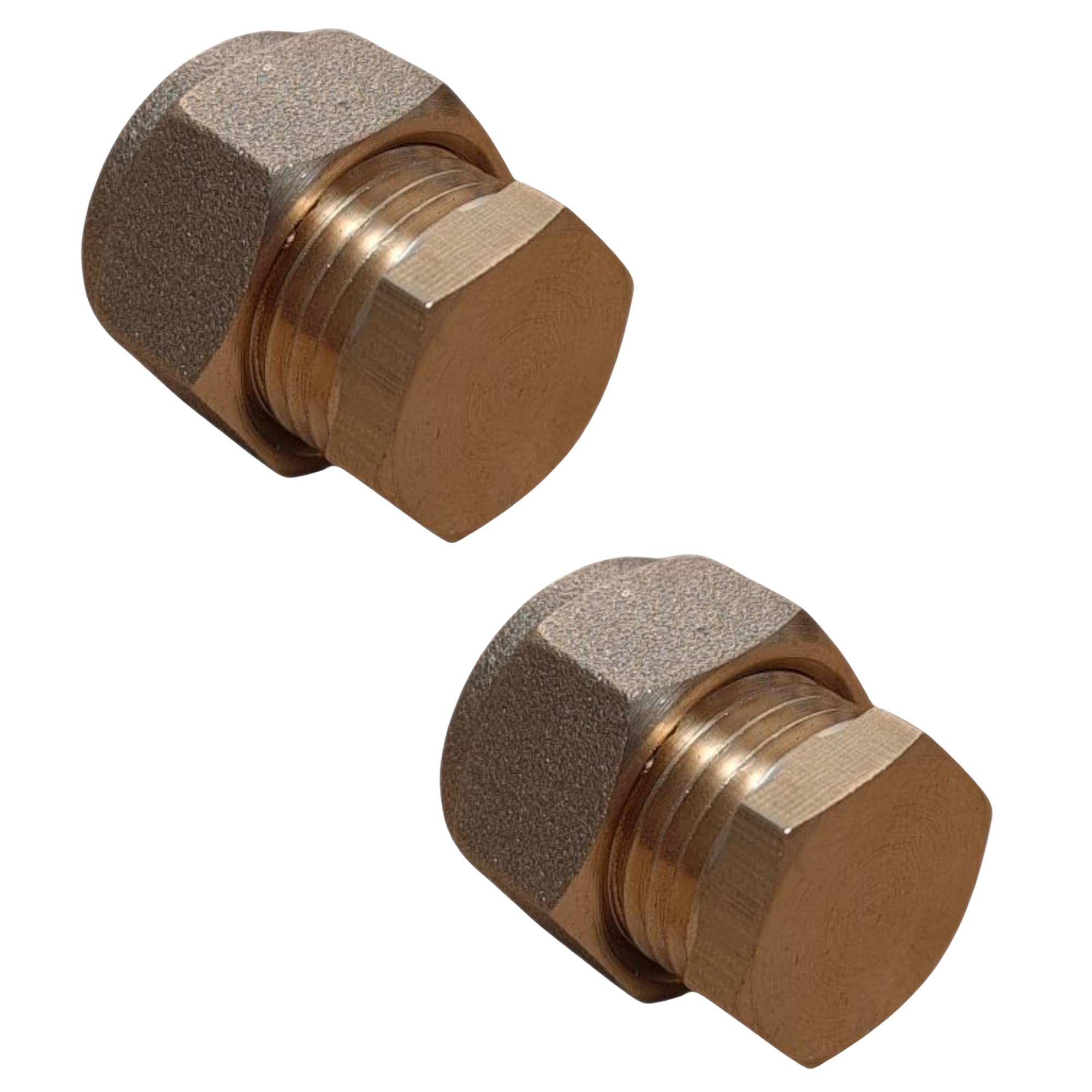 Lot de 2 butées de compression en laiton 10 mm | Capuchon vierge facile à installer pour tuyau en cuivre | Pas de soudure nécessaire