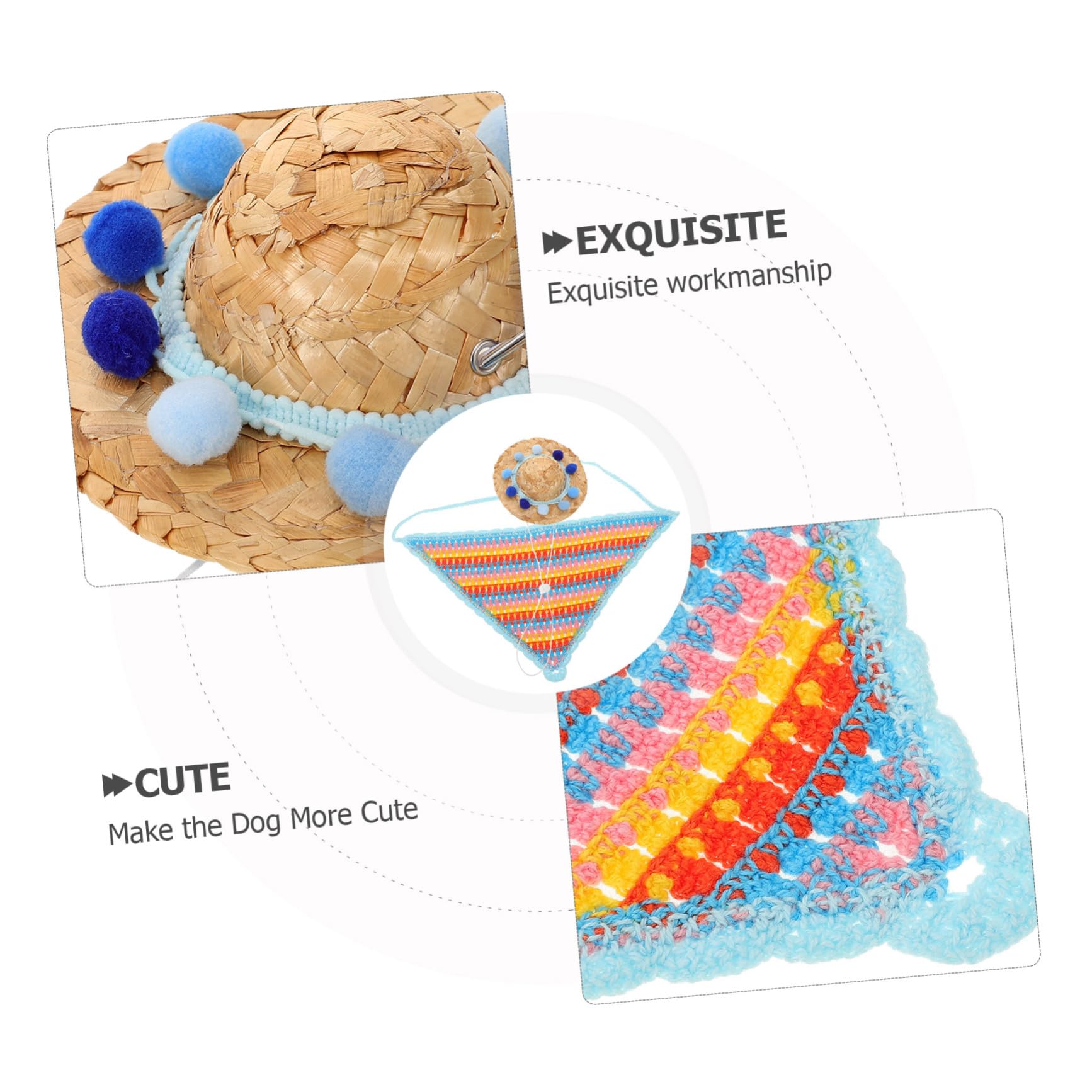 POPETPOP Chapeau pour Chien avec Coiffe Et Bandana Accessoire Photo Élégant pour Fête Danniversaire