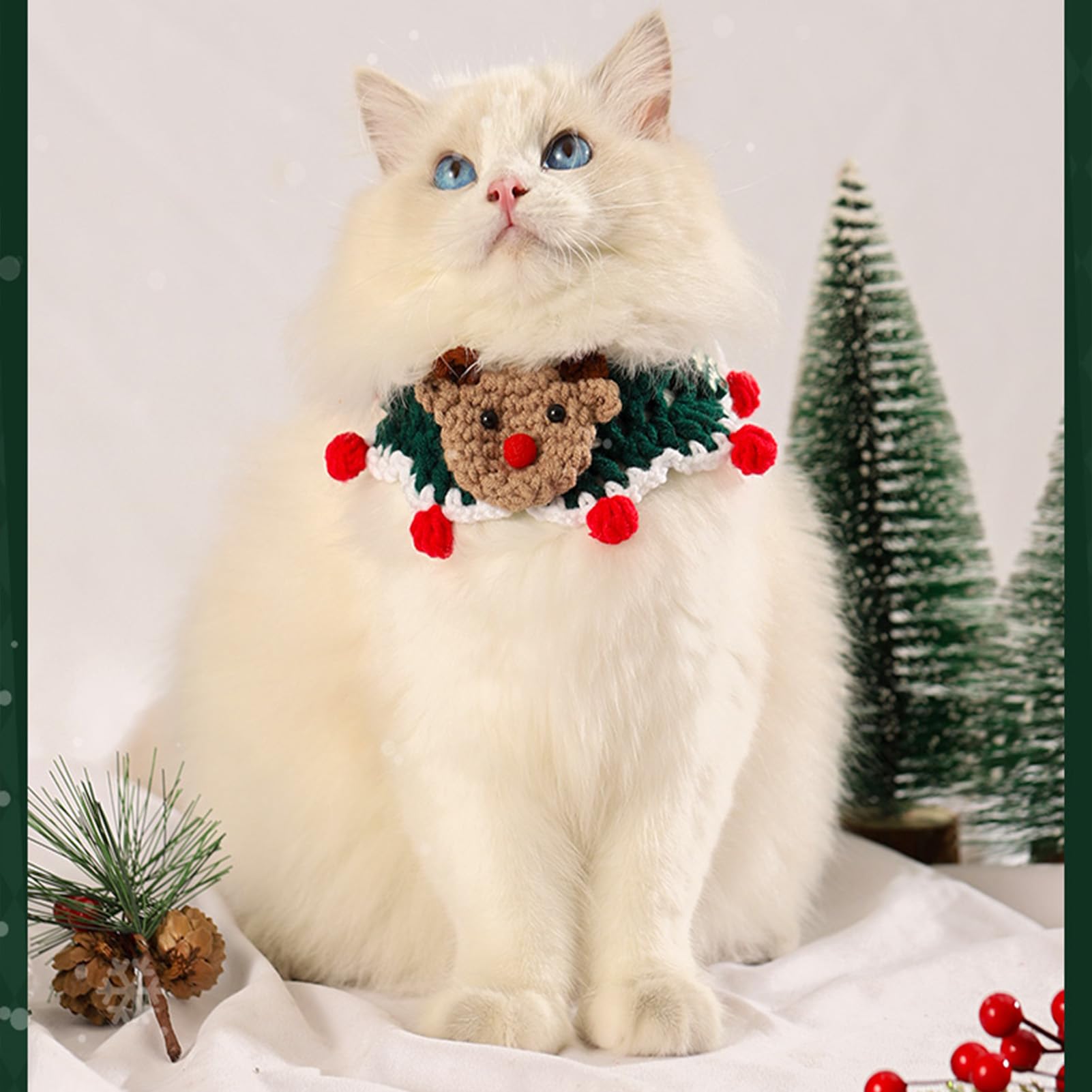 Christmas Cat Dog Collar Deer Santa Claus Snowflake Pet Accessories for Christmas (M, Deer), multi-coloured - Image 4