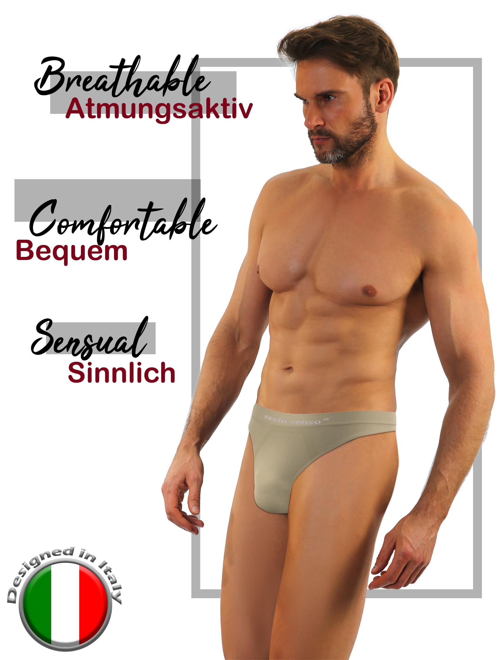 sesto senso String de sport sans coutures pour homme