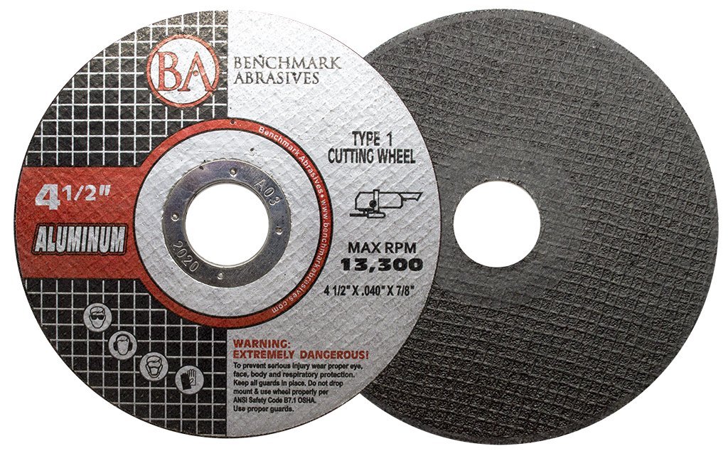Benchmark Abrasives Grinder Cut Off Wheels 4 1/2 Inch Aluminum Oxide Thin Type 1 Angle Grinder Cutting Disc for Aluminum, Copper - with 7/8" Arbor Hole, Fast Grinder Cutting Wheel - 50 Pack