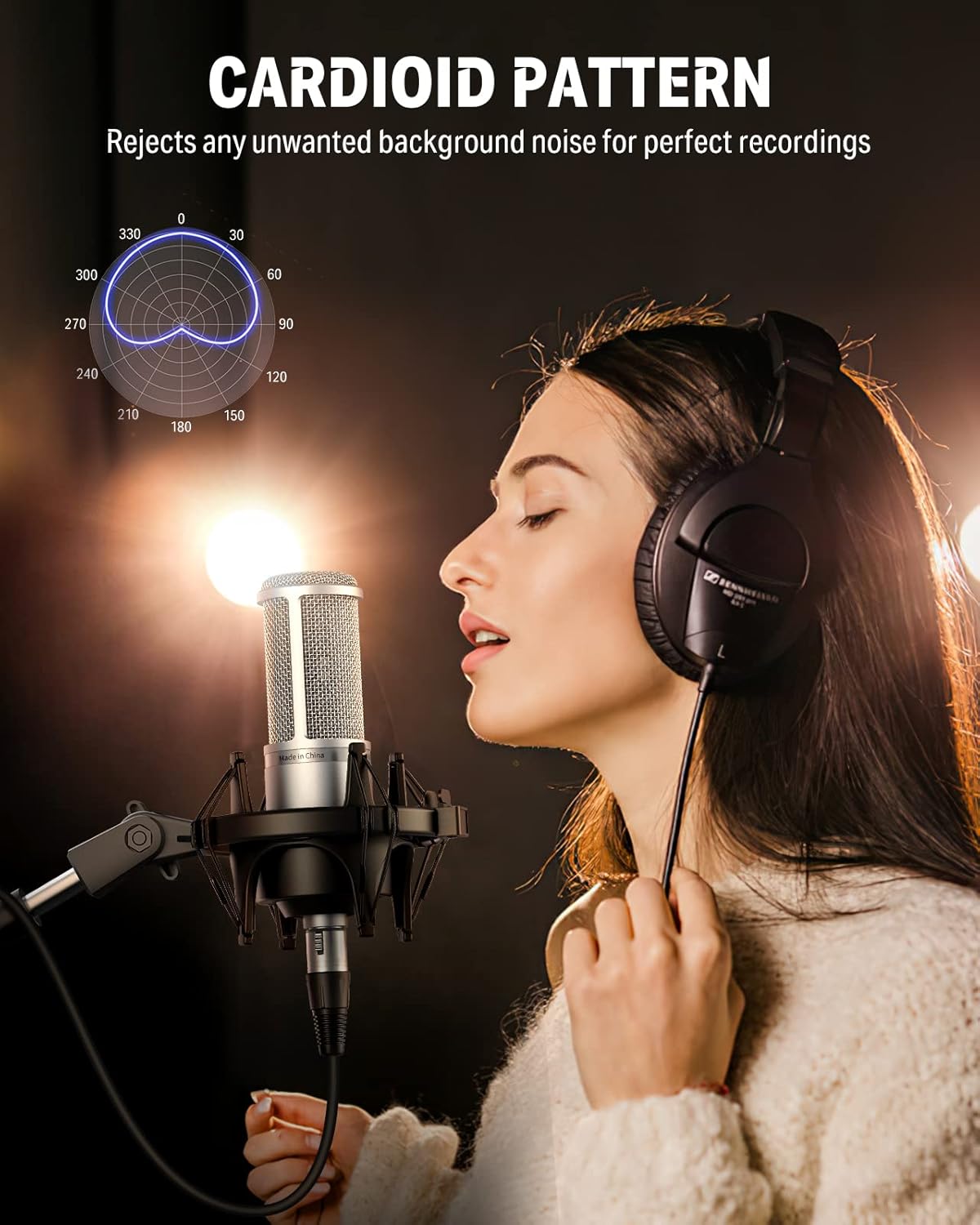 Donner Condenser Microphone, Recording Microphone for Vocal, Instruments & Music, Podcast XLR Microphone for Beginners with Pop Filter, Shock Mount, Optimized Frequency, Ideal for Home Studio, DC-20 : Musical Instruments